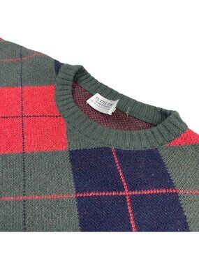 Tuttle Golf Men's Wool/Cashmere/Angora Crewneck Sweater Green Argyle • Medium
